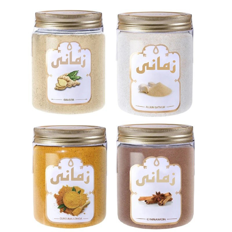 پودر سیر، دارچین، زنجبیل و زردچوبه زمانی - 2000 گرم بسته 4 عددی