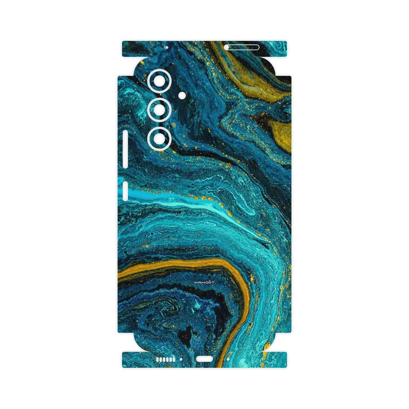 برچسب پوششی ماهوت مدل Turquoise marblewith golden streaks-FullSkin مناسب برای گوشی موبایل سامسونگ Galaxy A54