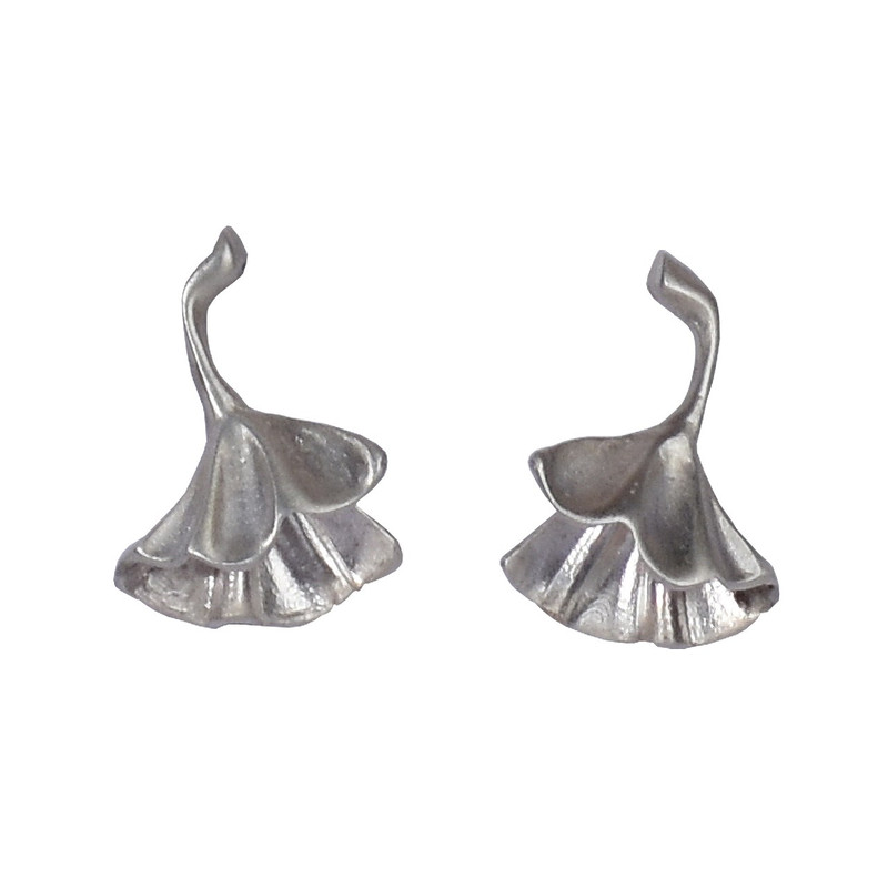 گوشواره نقره فر گالری مدل برگ نیلوفر مرداب کد PZ00005E
