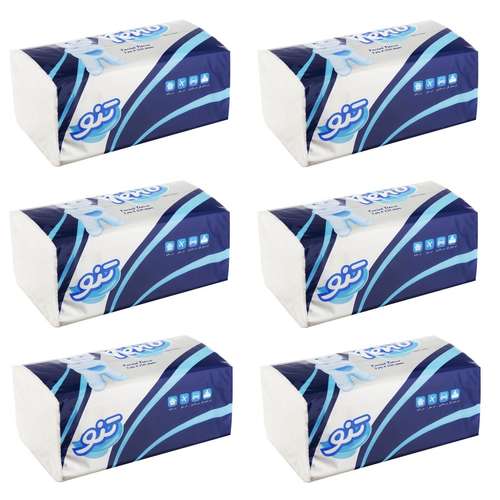 دستمال کاغذی 250 برگ تنو مدل اقتصادی بسته 6 عددی