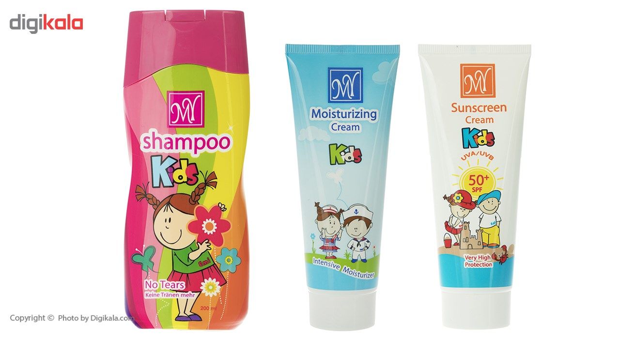 پک کرم ضد آفتاب و کرم مرطوب کننده و شامپو موی مای مدل Kids -  - 3