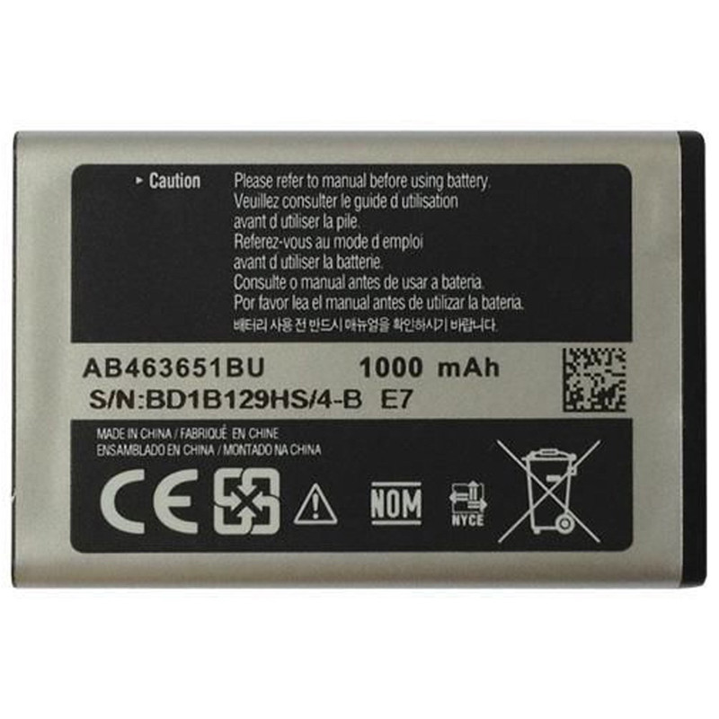 باتری موبایل  گالکسی مدل AB463651BU با ظرفیت 1000mAh مناسب برای گوشی موبایل سامسونگ Corby