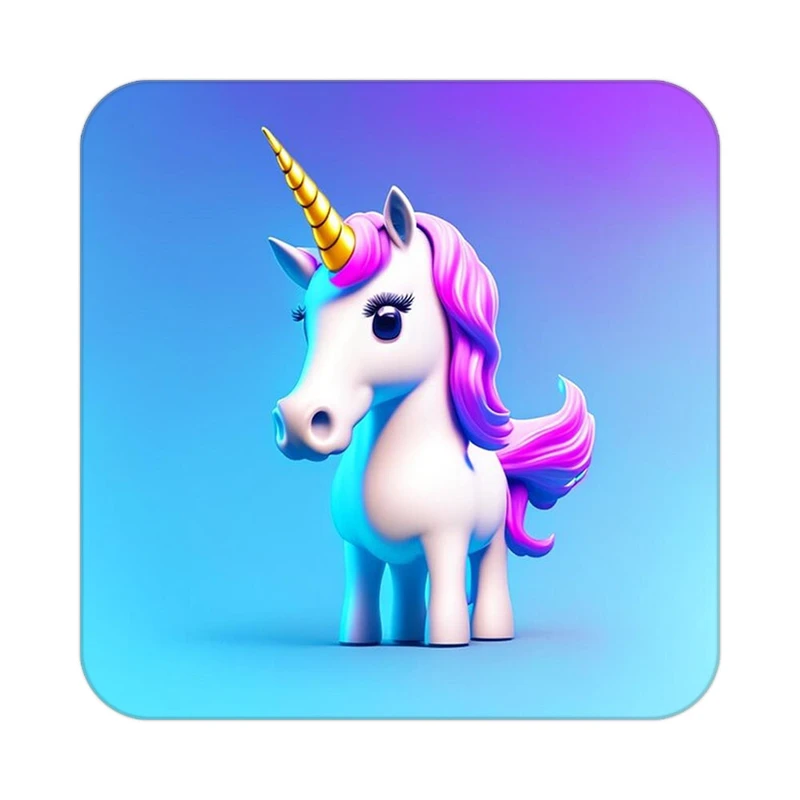 زیر لیوانی کاکتی طرح اسب تک شاخ و یونیکورن مدل mp28896