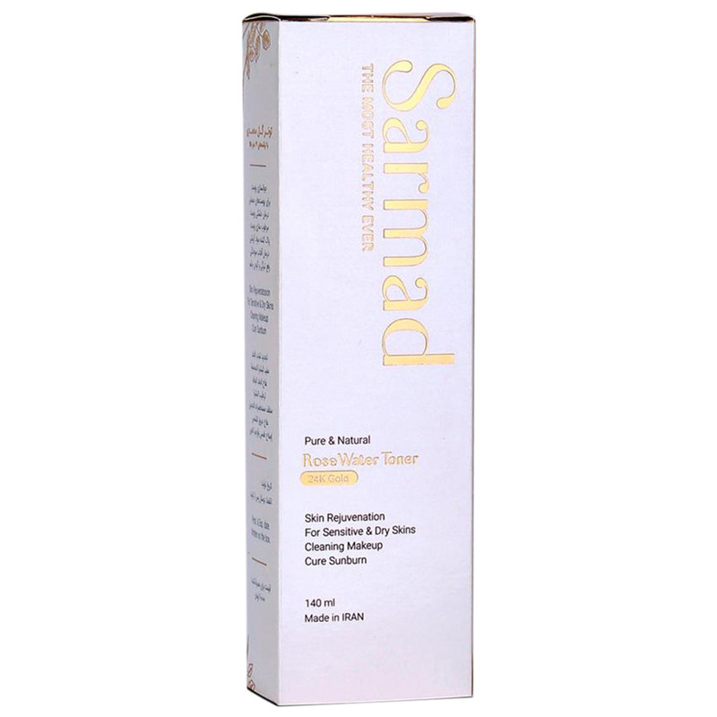 تونر پاک کننده صورت سرمد مدل GOLD ROSE WATER حجم 140 میلی لیتر
