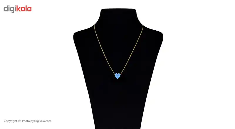 گردنبند طلا 18 عیار زنانه ماهک مدل MM0538 سنگ اوپالین قلب