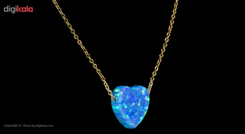 گردنبند طلا 18 عیار زنانه ماهک مدل MM0538 سنگ اوپالین قلب