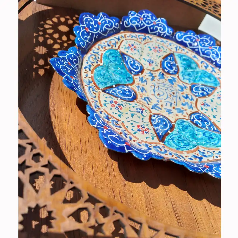 بشقاب میناکاری مدل گل کد 123333