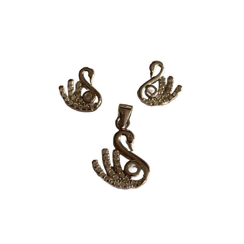 نیم ست نقره زنانه مدل قو