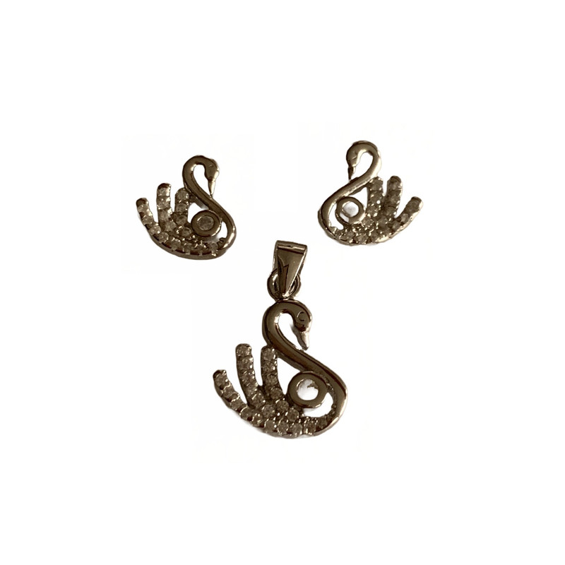 نیم ست نقره زنانه مدل قو