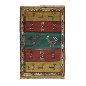 گلیم دستبافت قوچان سرزمین فرش کد 3001-6