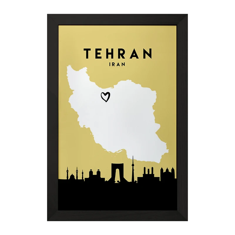 تابلو خندالو مدل نقشه ایران و تهران کد F1722