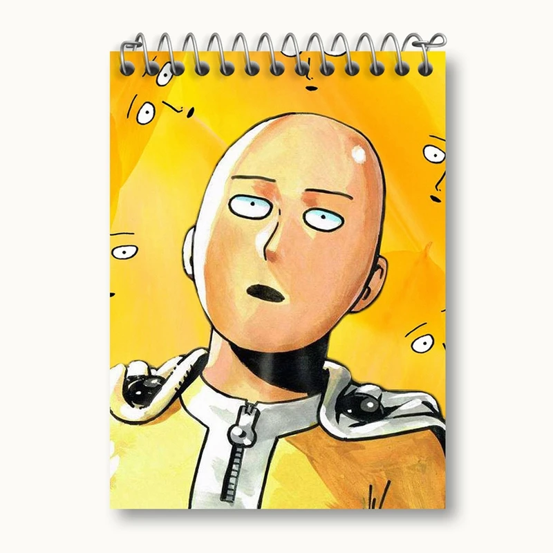 دفتر یادداشت 50 برگ خندالو مدل سایتاما انیمه مرد تک مشتی One Punch Man کد 11387