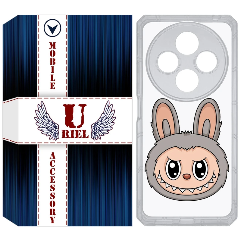 کاور یوریل قاب مدل Clear کد 114 طرح لبوبو Labubu مناسب برای گوشی موبایل شیائومی Redmi 14C / Poco C75