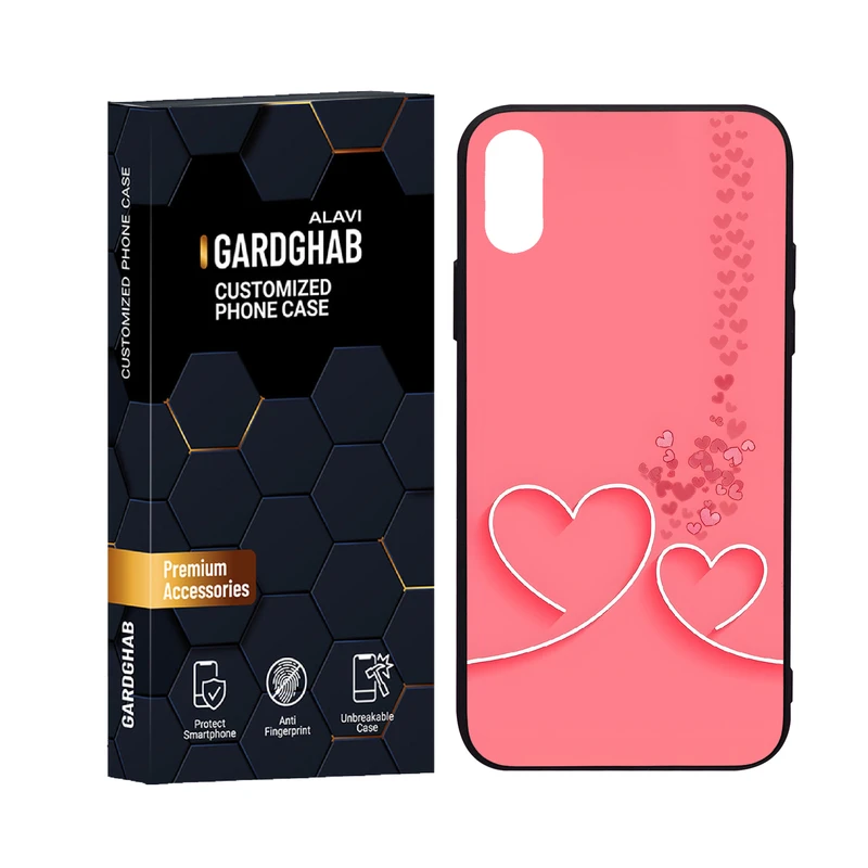 کاور گارد قاب علوی مدل دورژله ای پشت گلس عاشقانه مناسب برای گوشی موبایل اپل iPhone X / XS