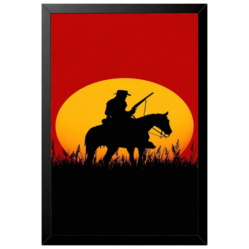 تابلو بکلیت طرح گیمینگ ردد red dead redemption 2 مدل B-po2243 فریم مشکی