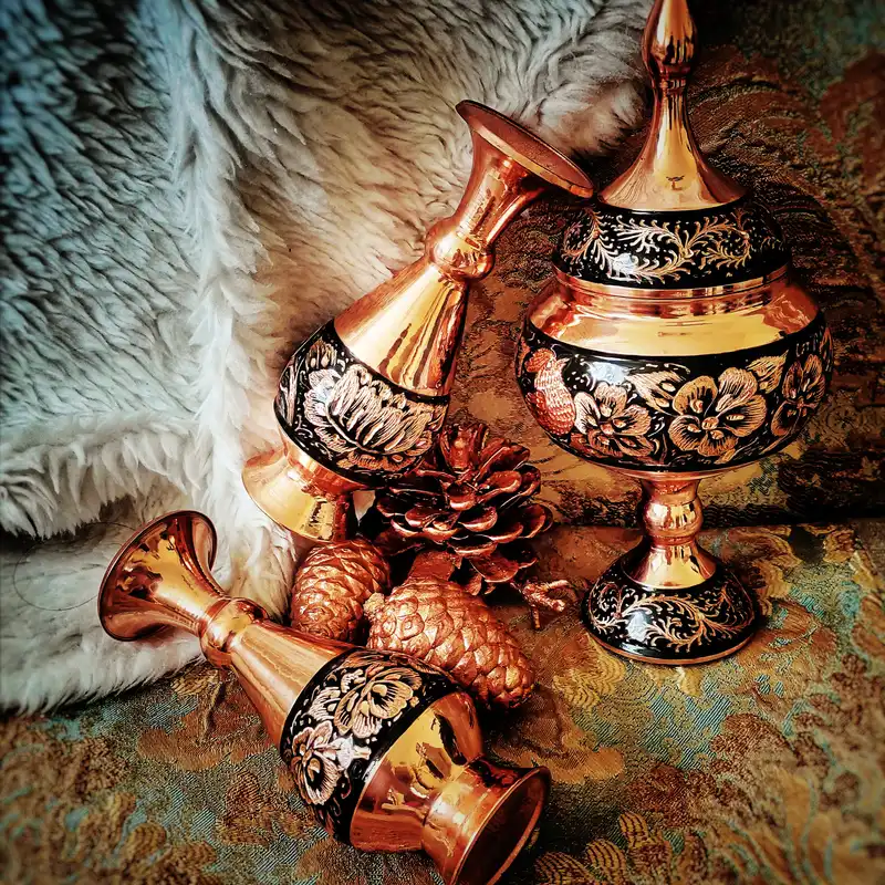 شکلات خوری مسی مدل الماس تراش کد 24