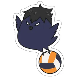 استیکر مدل Kageyama Tobio Crow with Volleyball