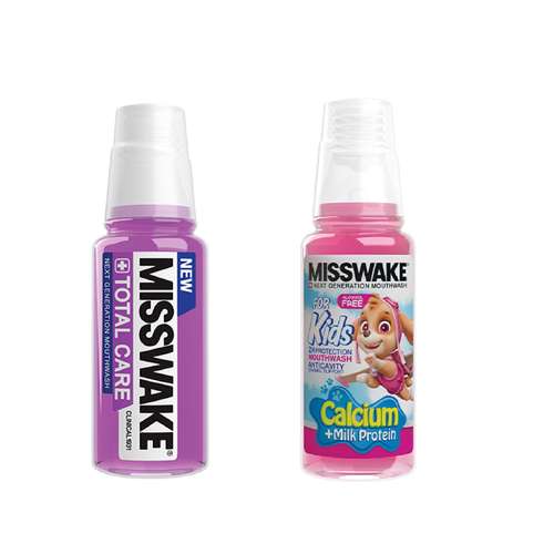 دهان شویه میسویک مدل Total Care حجم 200 میلی لیتر به همراه دهان شویه کودک میسویک مدل Sky حجم 200 میلی لیتر