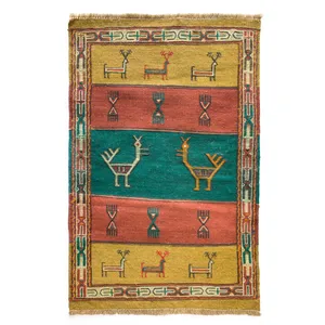 گلیم دستبافت قوچان سرزمین فرش کد 3001-1