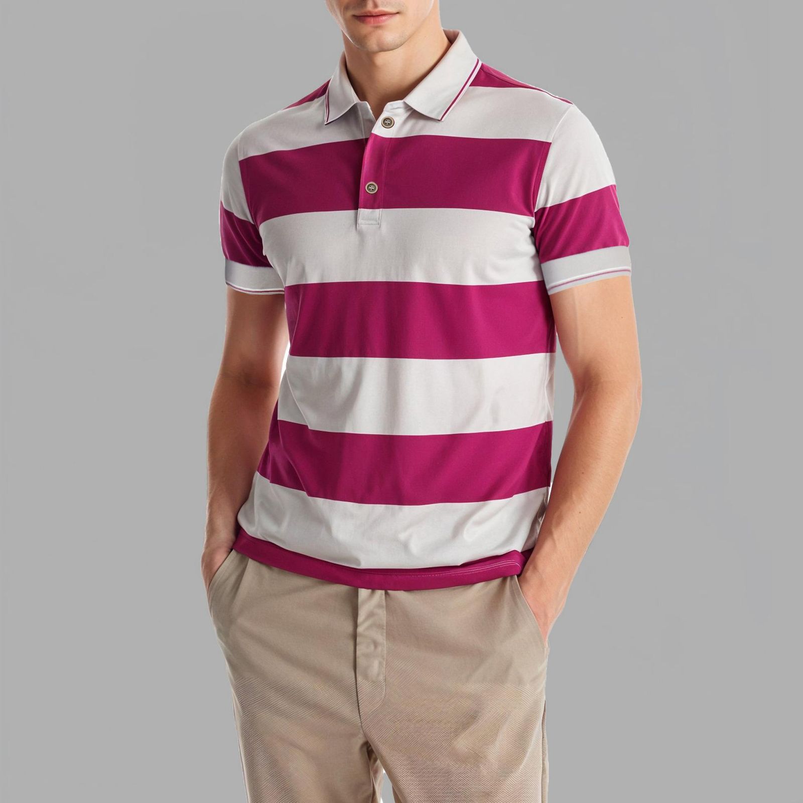 پولوشرت آستین کوتاه مردانه آریان نخ باف مدل 1845 - - 1