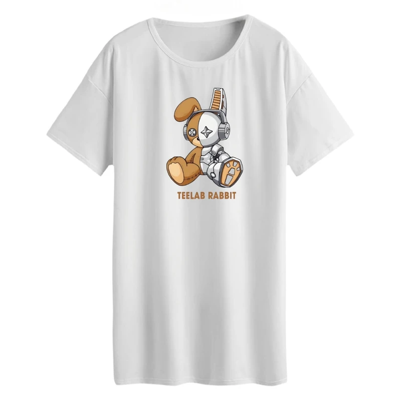 تی شرت لانگ زنانه مدل خرگوش رباتی