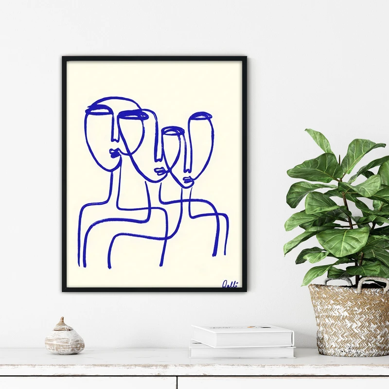 تابلو آتریسا طرح لاین آرت مدرن مدل ATFL54 فریم مشکی