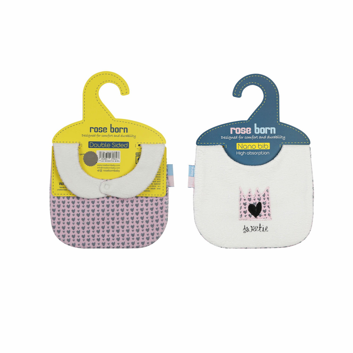 پیش بند نوزادی رزبورن مدل little sweetie-girl