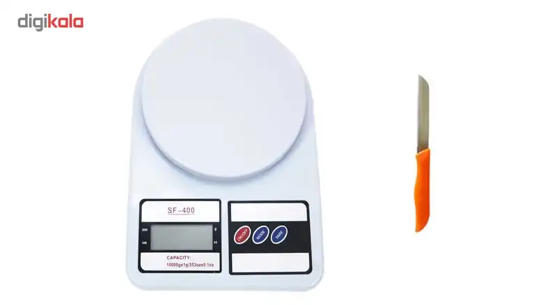 ترازو آشپزخانه الکترونیک مدل SF-400 به همراه چاقو