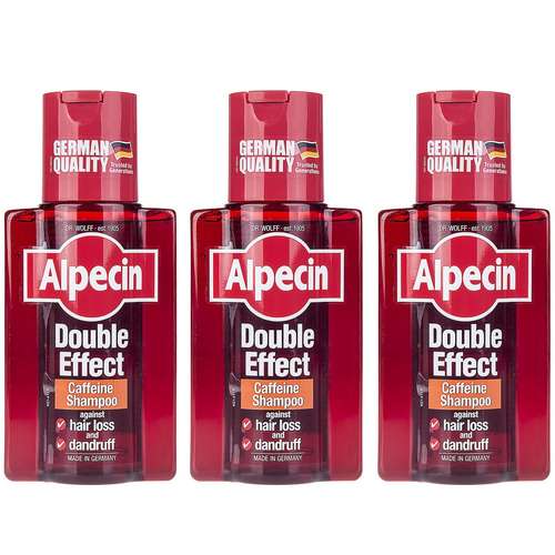 شامپو ضد شوره آلپسین مدل Double Effect Caffeine حجم 200 میلی لیتر بسته 3 عددی