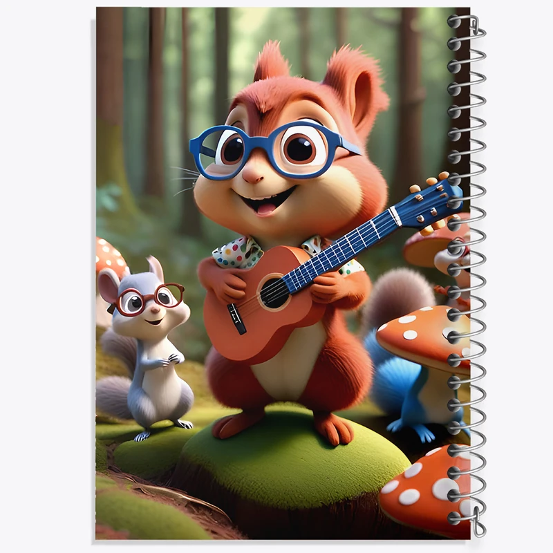 دفتر ژورنال نویسی 50 برگ خندالو مدل نقطه ای طرح سنجاب نوازنده کد F7786