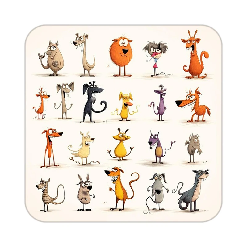 زیر لیوانی کاکتی طرح حیوانات کارتونی مدل mp27740