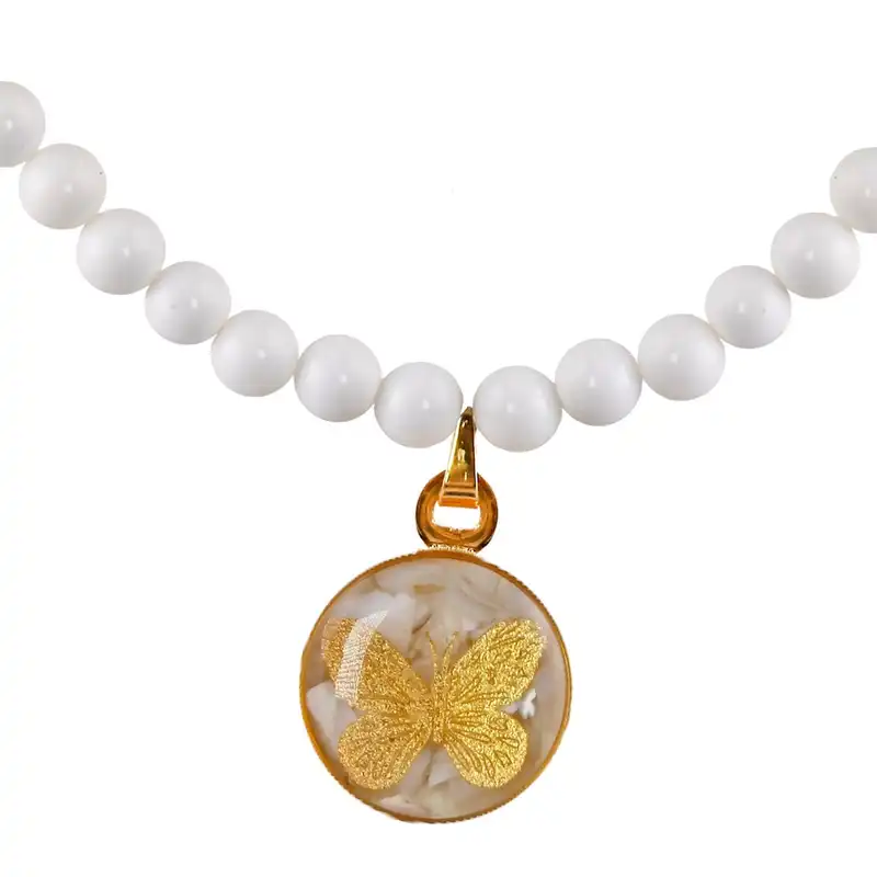 گردنبند ورق طلا گالری الون طرح پروانه کد 198018