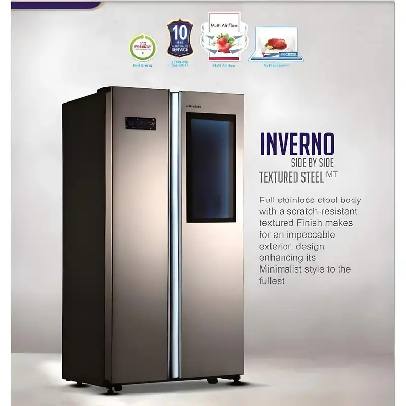 یخچال و فریزر ساید بای ساید 32 فوت استیلون مدل INVERNO