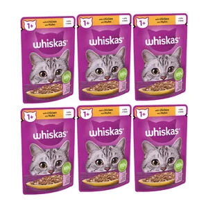 پوچ گربه ویسکاس مدل Chicken وزن 85 گرم بسته 6 عددی