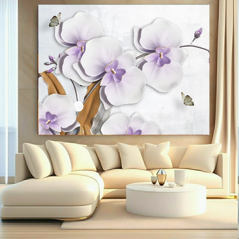 پوستر پارچه ای طرح مخمل گل مدل ارکیده کد FP106605