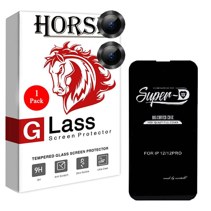 محافظ لنز دوربین هورس مدل 2S-RING مناسب برای گوشی موبایل اپل iPhone 13 Mini به همراه محافظ صفحه نمایش