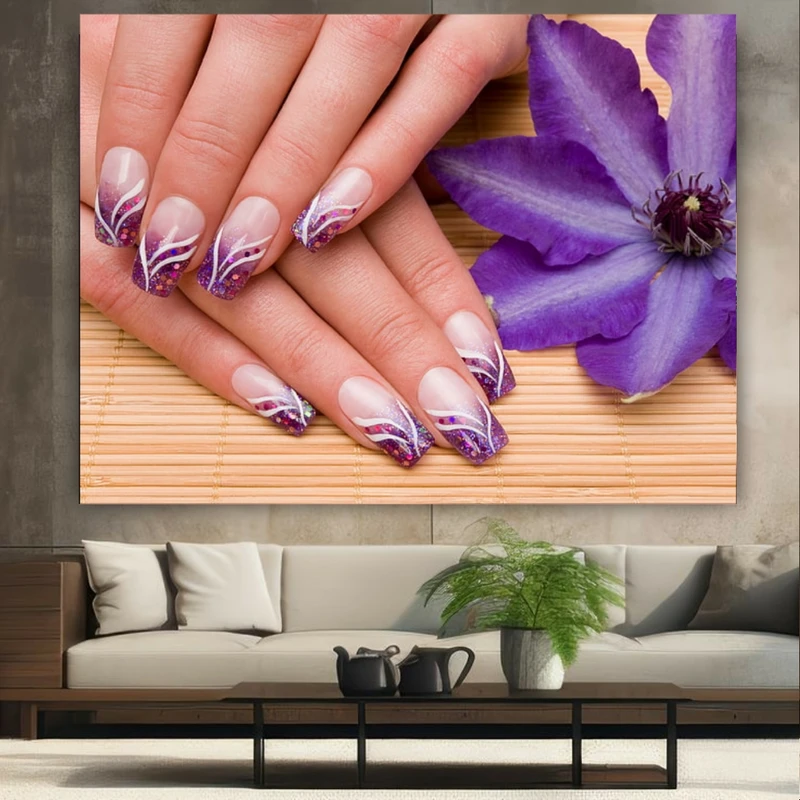 پوستر طرح مخمل آرایشگاه مدل لاک ناخن کد BK23778