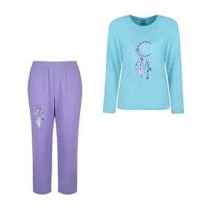 ست بلوز آستین بلند و شلوار راحتی زنانه سیلکا مدل رویا