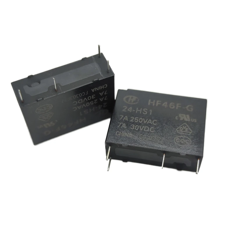 رله الکترونیکی 24 ولت 5 آمپر هونگفا مدل HF46F-G/24-HS1 بسته 2 عددی