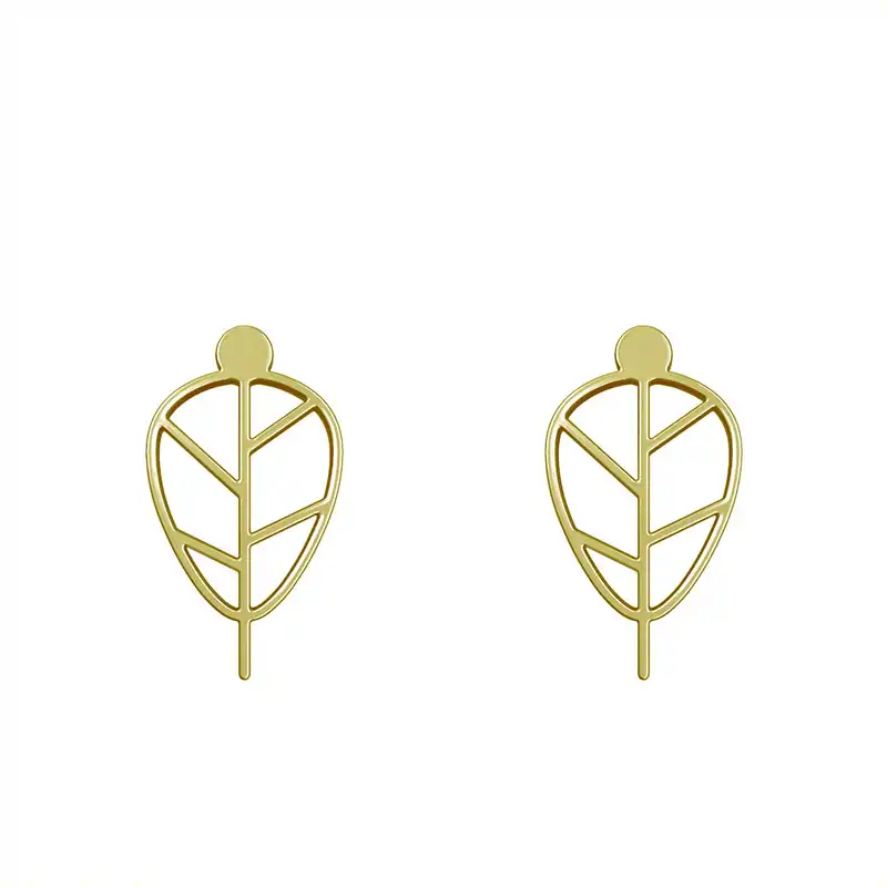 گوشواره طلا 18 عیار زنانه مدوپد مدل برگ کد GA1-15881