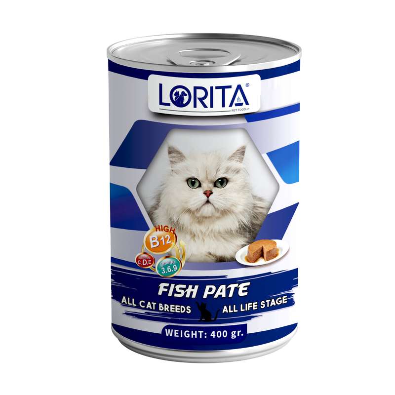  کنسرو غذای گربه لوریتا مدل FISH PATE وزن 400 گرم 