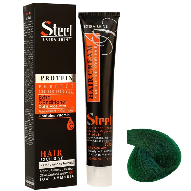 رنگ مو استیل شماره E17 حجم 100 میلی لیتر رنگ واریاسیون سبز