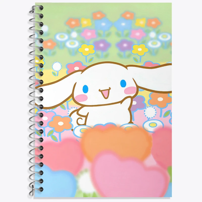 دفتر زبان 50 برگ خندالو مدل دو خط طرح سینامونرول هلو کیتی کد N4772