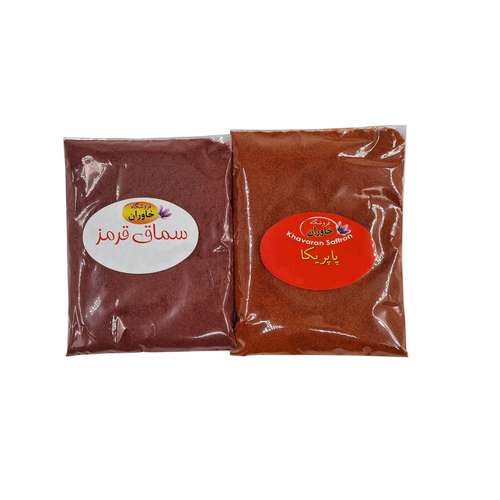 سماق قرمز ساییده خاوران - 150 گرم به همراه فلفل پاپریکا خاوران - 150 گرم