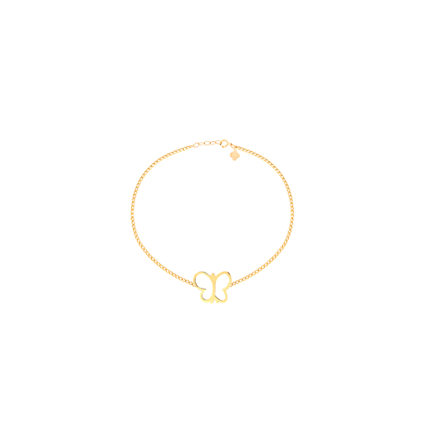 دستبند طلا 18 عیار دخترانه ماوی گالری مدل پروانه