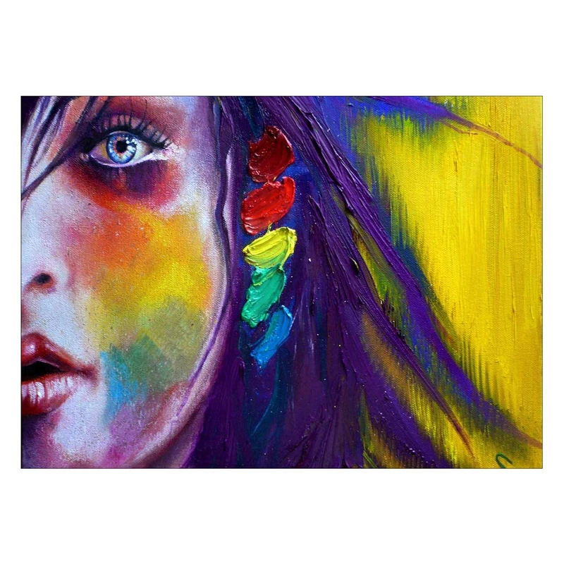 تابلو شاسی ونسونی طرح Abstract Face Painting سایز 50x70 سانتی متر