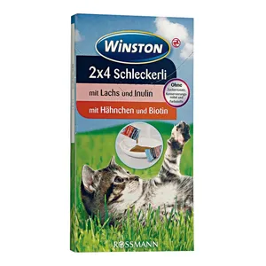 بیوتین گربه وینستون مدل Schleckerli Mit Hahnchen und Biotin وزن 120 گرم