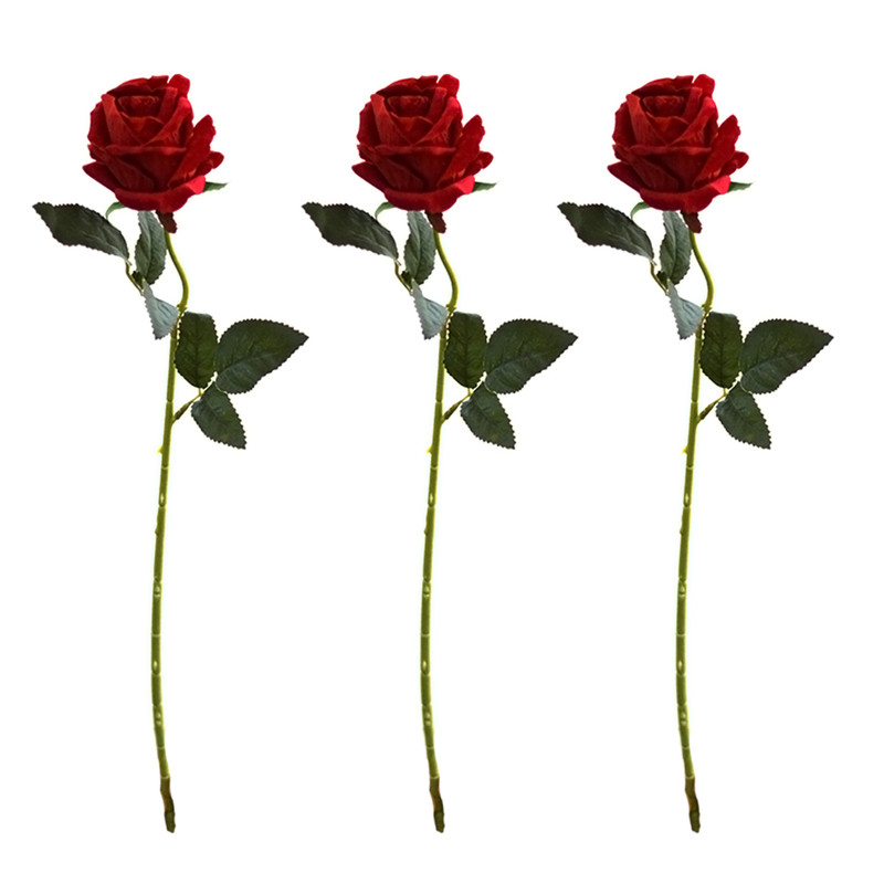 گل مصنوعی مدل شاخه گل رز کد 50Cm بسته 3 عددی