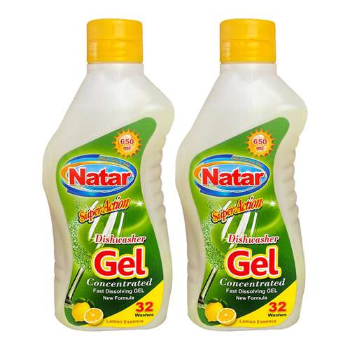 ژل ماشین ظرفشویی ناتار مدل لیمو حجم 650 میلی لیتر بسته 2 عددی