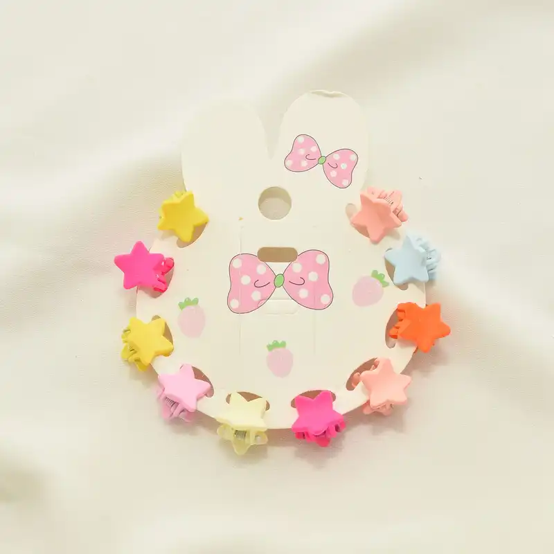 گیره مو زنانه مدل ریز بیبی طرح ستاره بسته 8 عددی